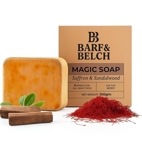 BALF & BELCH Мыло для нашего дома Сандаловое дерево и шафран Волшебное мыло для ванны (Упаковка 100 г, 1 шт.)| Осветление кожи для мужчин и женщин