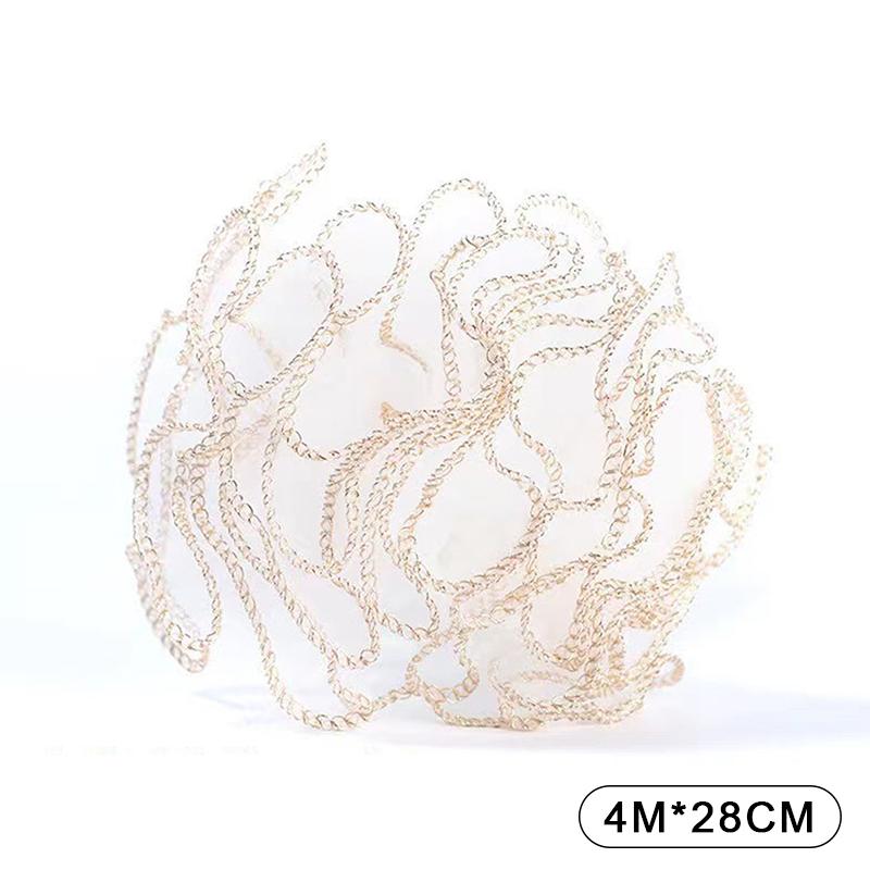 Волнистая пряжа Цветочное упаковочное покрытие Плиссированная пряжа Упаковка для букетов флориста Кружевная сетка DIY Цветы Подарочная обертка Материалы 28смx4.5М