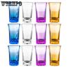 12pcs Unbreakable Multicolor Shot Glass Gradient Acrylic Whiskey & Tequila Glasses for Vodka Spirits & Cocktails Heavy Bottom Whiskey Shot Glass