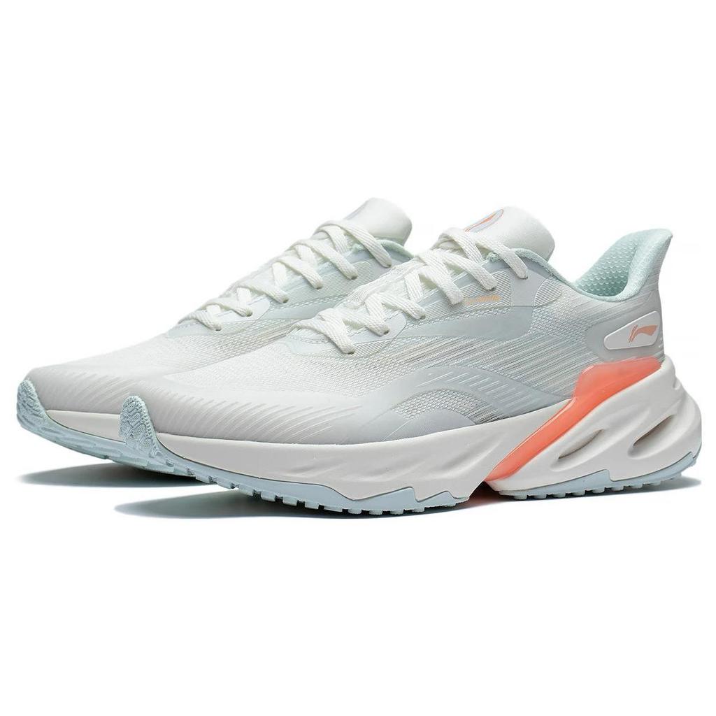 Li Ning Vibe 2.0 Амортизация Устойчивость к истиранию Отскок Низкие Беговые кроссовки Женские Бело-синие ARST030-3