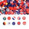 50Pcs 9mm Polymer Clay Flat Round Beads National Flag Loose Spacer Beads For DIY Handmade Bracelets Earrings Making Accessories