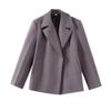 Women's Woolen Coat Thick Lapel Long Sleeve Jackets Oversize Casual Coats Elegant Lady Office Outerwear Autumn Winter