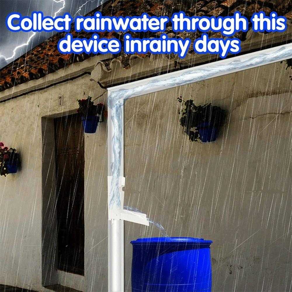 Metal Rainwater Collection Diverter Catching Rainwater Collector Yard Installation