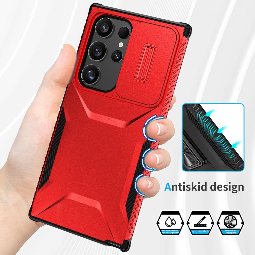 KEYSION Противоударный защитный чехол для Samsung S24 Ultra 5G Slide Push Pull, защитный чехол для объектива камеры для Galaxy S24+ Plus