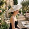Изысканная винтажная шляпка-fascinator Элегантная сетчатая шляпка-таблетка Головной убор Сетчатая повязка с бантом Свадебная