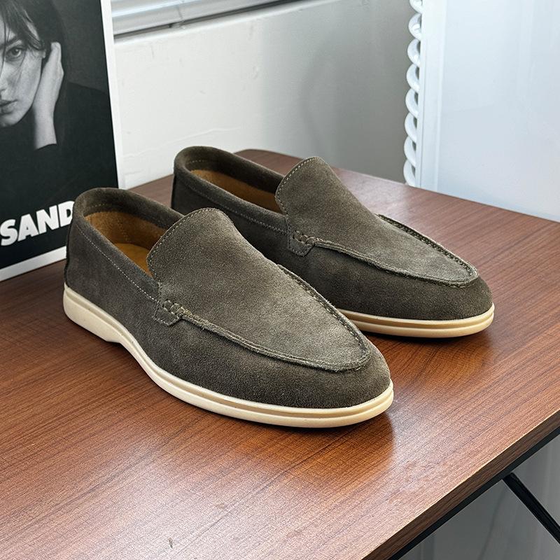 Ленивые удобные лоферы на мягкой подошве, мужская одинарная обувь на плоской подошве для通勤, кожаные туфли Doudou 8253-H
