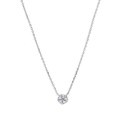 Серебряное колье 925 пробы Luxenter с блестящим цирконием, родиевое покрытие - Ashee