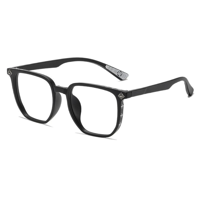 Trendy Square Black Eyeglasses for Men Women Fashion Clear Lens Glasses
