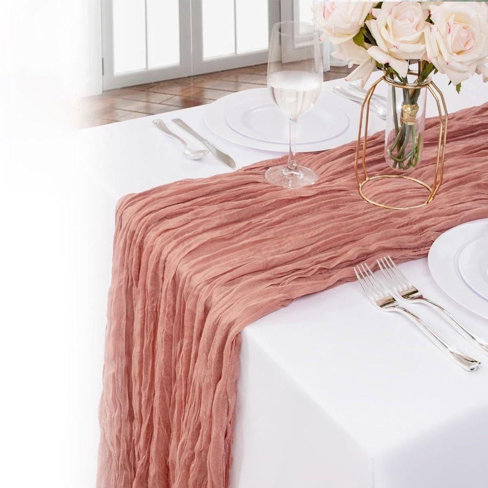 90x180/300cm Gauze Tablecloth Rustic Country Cheesecloth Table Setting  Dinning Decor