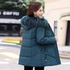 Winter Jacket Medium To Long Women's Parkas Coat Fur Collar Hooded Jackets Overcoat Thick Warm Padded Coat Puffer Parka
