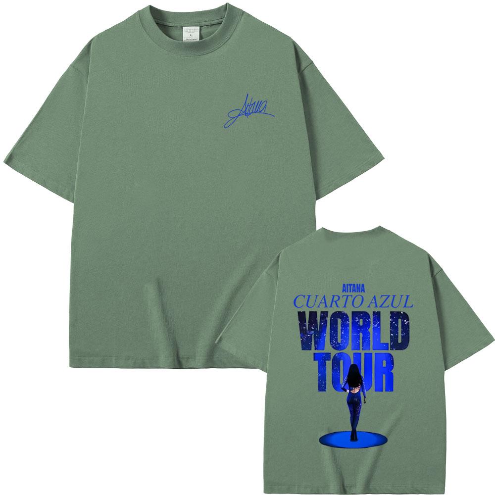Singer Aitana Graphic T Shirt Fans Gift CUARTO AZUL World Tour 2026 Merch Tshirt Unisex Women Fashion Casual Oversized Tshirts