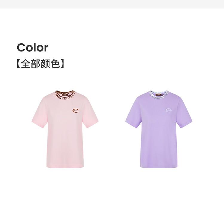 [Collar Letter Printing] Spring and summer pure cotton comfortable, breathable, versatile casual round neck short sleeved women's T-shirt