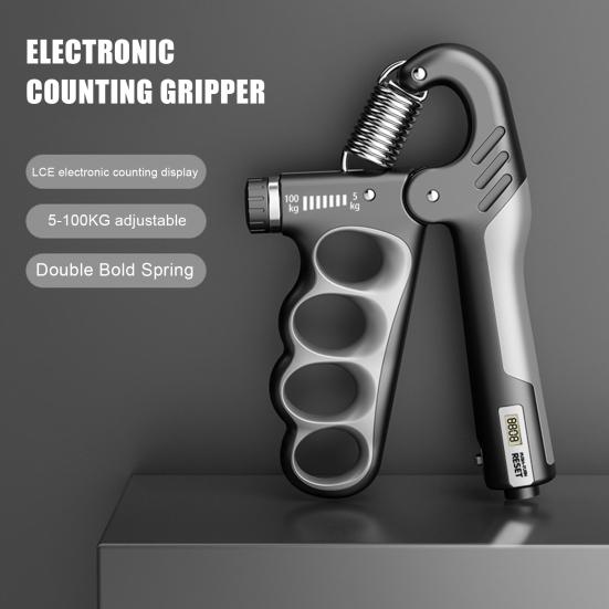 Силовой тренажер с ручным захватом, счетный, 5–100 кг, регулируемый, для мужчин и женщин, электронный тренажер для предплечий, укрепитель мышц, разработчик, оборудование для фитнеса