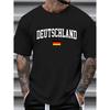 Мужская черная футболка Deutschland с графикой флага Германии, с круглым вырезом, коротким рукавом, повседневная хлопковая футболка для ежедневной носки