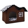 Removable Dog Beds Double Pet House Brown Dog Room Luxury Cat Beds Cushion 55 X 40 X 45 Cm