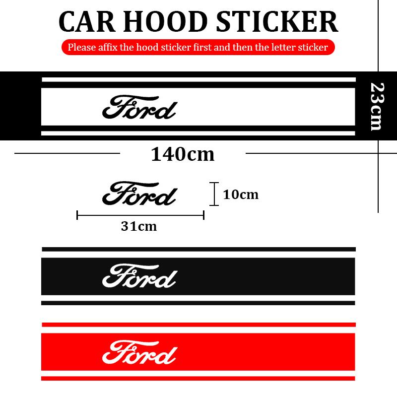 cjszap1 Car Engine Hood Cover Stickers Logo Auto Exterior PVC Decorative Decals For Ford Focus Mk2 Mk3 Fiesta Ranger Mondeo Kuga Mustang