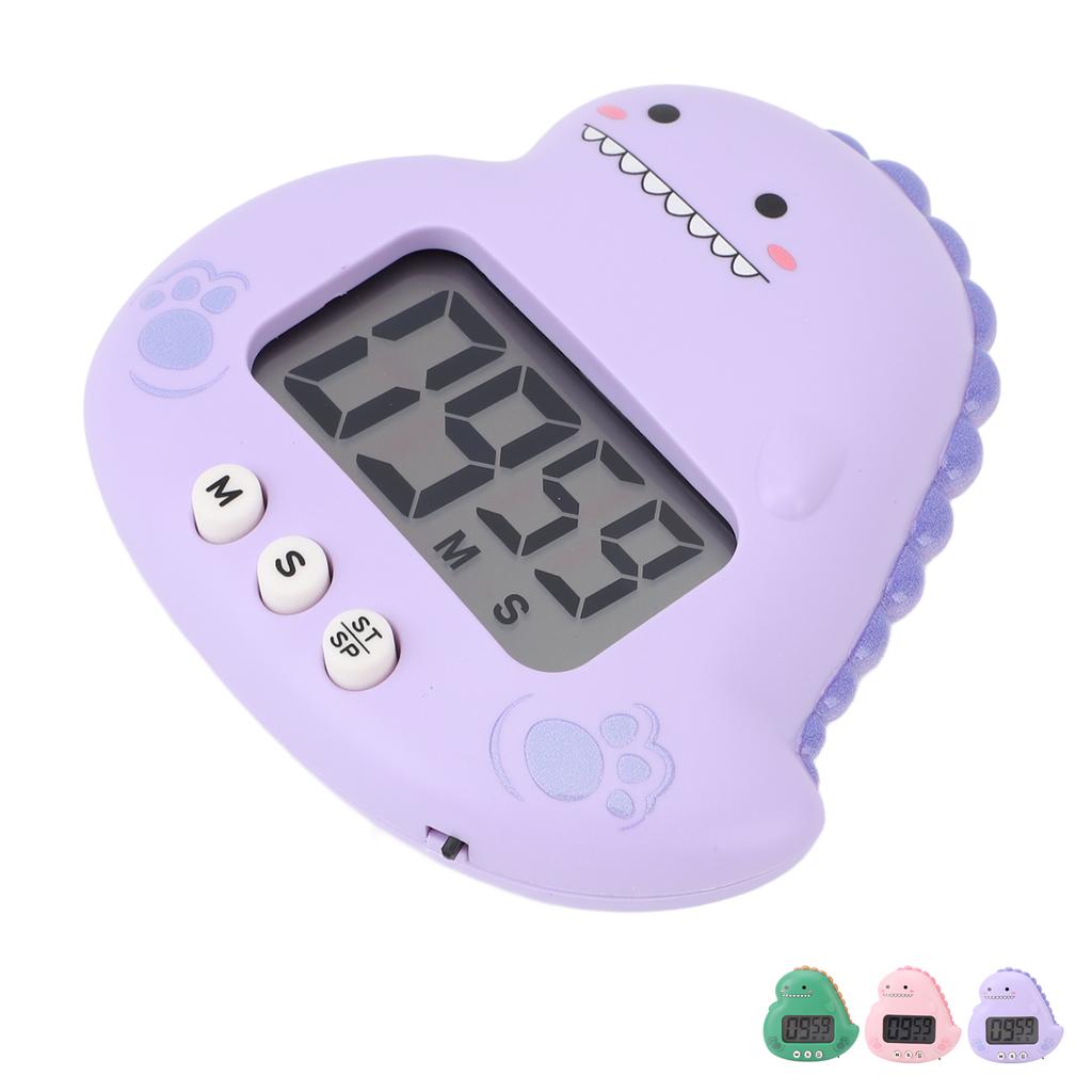 Милый детский таймер с динозавром, большой ЖК-дисплей, громкий будильник, цифровой кухонный таймер, магнитный таймер обратного отсчета