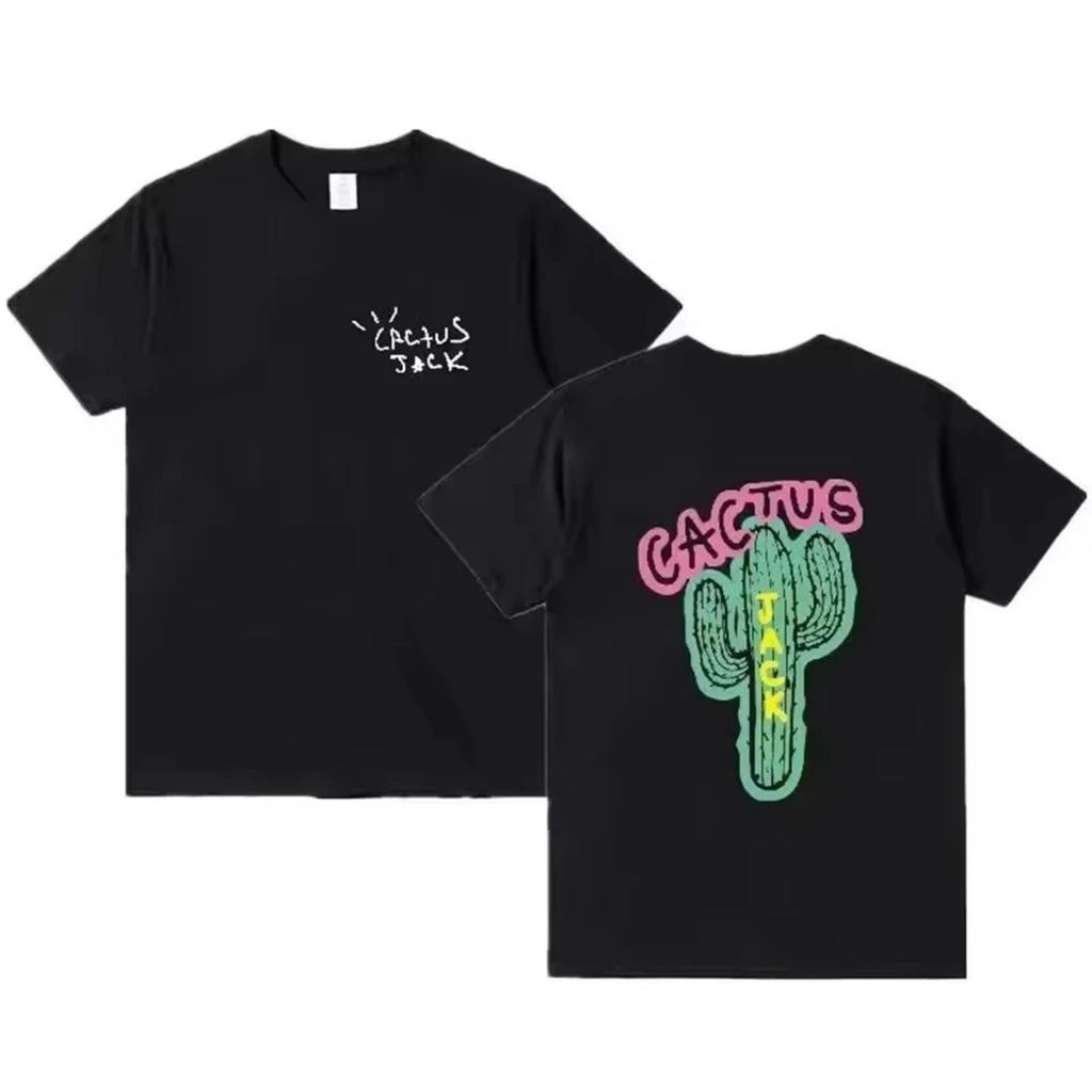 Cactus Jack Хип-хоп Мужская Одежда Футболка Мужская Новинка Топы и Футболки Мужская с коротким рукавом Круглый вырез С принтом Пуловер Футболка 33523