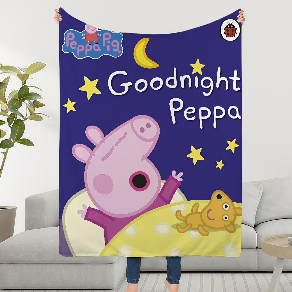 P-PeppaS-ES Blanket Throw Super Cosy Plush Living Room Sofa Couch Childish Birthday P-PigS Gifts