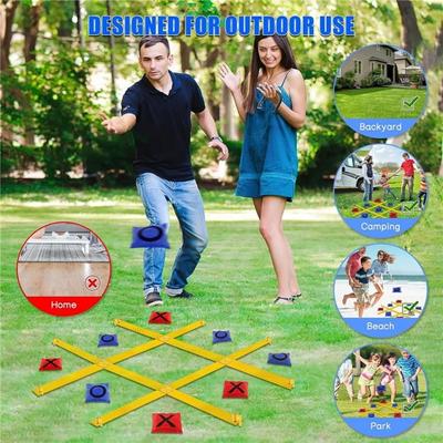 Игра-бросок для детей и взрослых. Портативный игровой набор для двора с мешками для фасоли. Игра на открытом воздухе для кемпинга, пляжной лужайки. Простая установка и переноска. Прочные ремни для семейного отдыха.