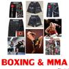 Шорты для смешанных боевых искусств, тайского бокса, фитнеса, унисекс, для мужчин и женщин, для тренировок, быстросохнущие, с принтом, эластичная резинка на талии, для занятий фитнесом в спортзале