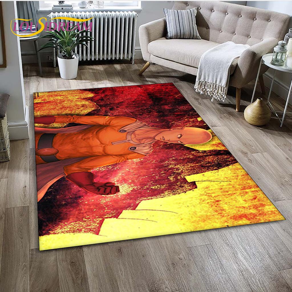 3D ONE PUNCH MAN аниме ковер с героями мультфильмов, ковер для гостиной, спальни, дивана, коврик для украшения, детские игры, нескользящий напольный коврик