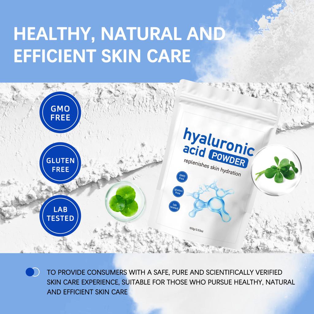 Hyaluronic Acid Powder Facial Mask With Moisturizing Benefits For All Skin Types 100g Pack