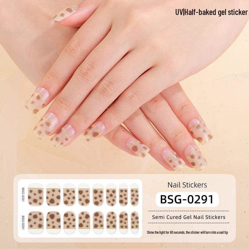 UV Semi-Cured 3D Gel Nail Stickers for 16 Fingers