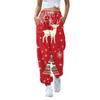 Женские повседневные модные рождественские принтованные повседневные брюки спортивные брюки длинные брюки брюки с эластичной резинкой на талии