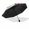 1pc Hello Kitty Pumpkin Jack-o'-Lantern Automatic Open/Closed Umbrella with Portable Three-Fold Design, 8-Bone Iron Frame Outdoor Umbrella for Hallowe