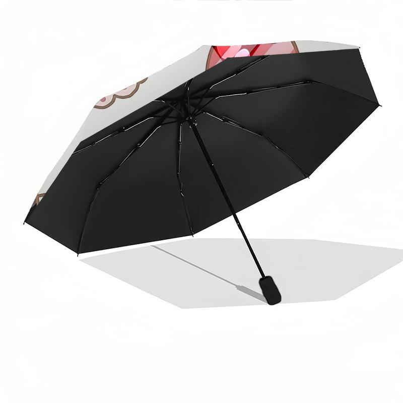 1pc Hello Kitty Pumpkin Jack-o'-Lantern Automatic Open/Closed Umbrella with Portable Three-Fold Design, 8-Bone Iron Frame Outdoor Umbrella for Hallowe