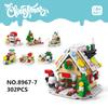 6 в 1 креативная рождественская серия, набор строительных блоков, Kawaii, олень, зимняя деревня, мини-модель дома, DIY, кирпичи, игрушки для детей