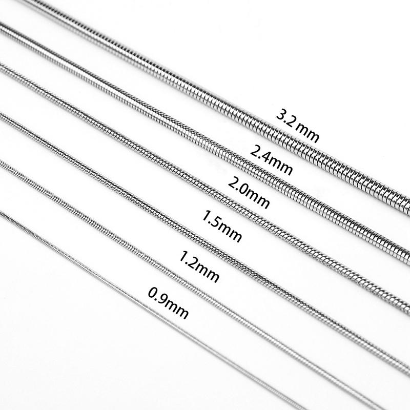 Женские длинные ожерелья из нержавеющей стали в виде змеиной цепи и витого каната, золотого и серебристого цвета, с застежкой-лобстером