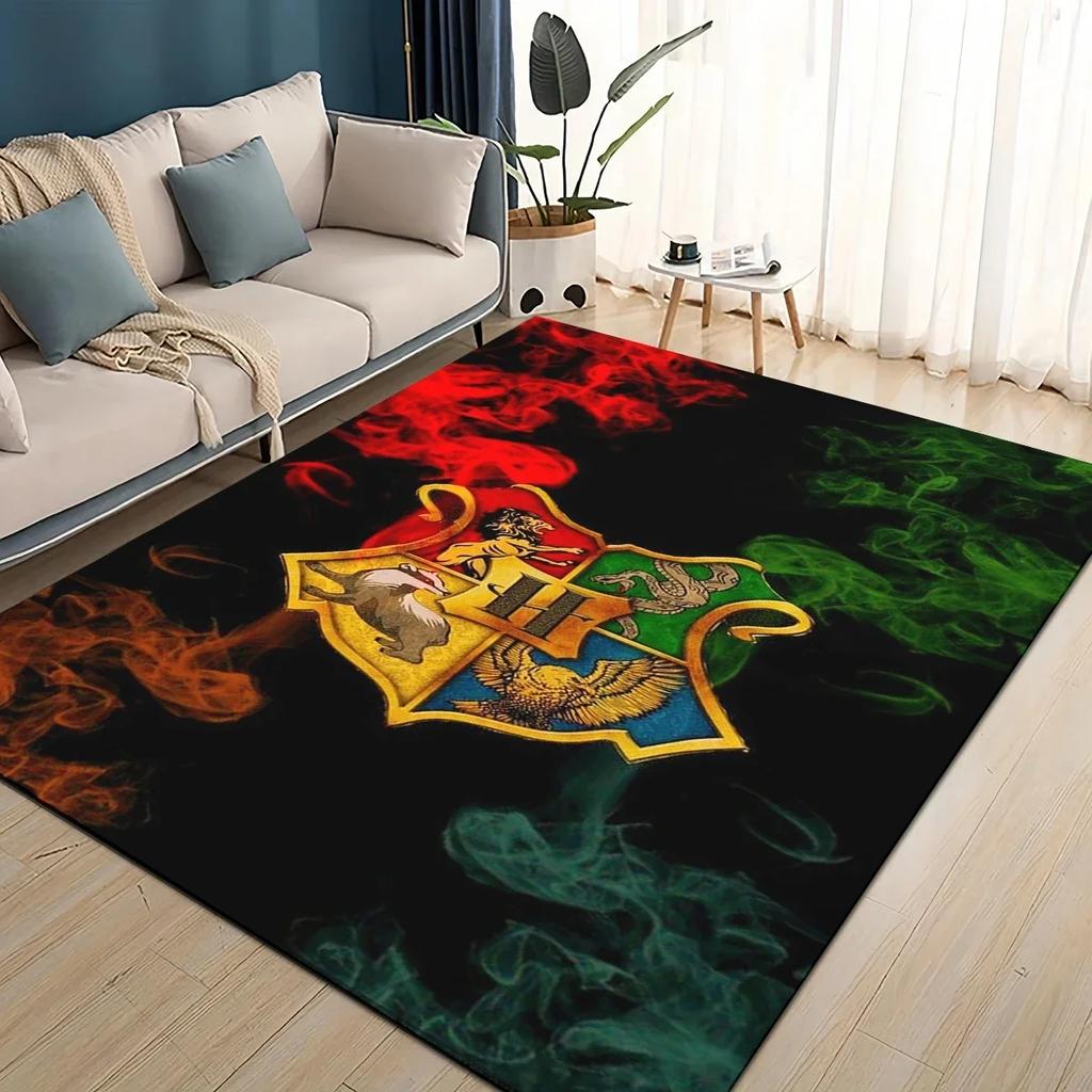 3D H-Hogwarts Magic Sign Gift Rug Carpet for Living Room Bedroom Home Decor,kids Play Non-slip for Sofa Doormat