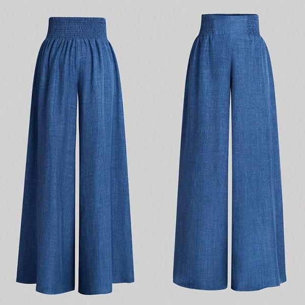 Женские широкие брюки с высокой талией, весенне-летние повседневные однотонные брюки, брюки для йоги