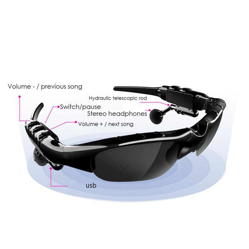 The New Fashion Sports Stereo Wireless Bluetooth 5.0 Headset Telephone Polarized  Driving Sunglasses
