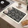 Коврик для сушки кухонной посуды Печатный коврик для сушки кофемашины Коврик для сушки столешницы Впитывающий коврик для сушки посуды Подставка для столовых приборов Декор стола