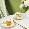 Набор керамической чайной чашки и блюдца Чашка для утреннего чая Золотая отделка Элегантная английская чайная чашка 200 мл Кофейная чашка+блюдце+чайная ложка Ретро кофейная чашка