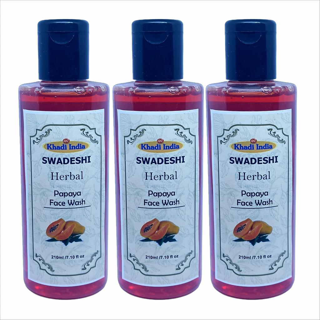 Khadi Natural 100% Травяное средство для умывания лица с папайей - Очищающее средство для осветления кожи и удаления загара, Мягкое отшелушивание с натуральными ферментами, Без сульфатов и парабенов Fr