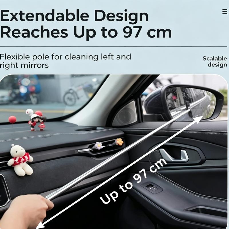 Telescopic Car Wiper, Extendable Metal & Rubber Windshield Wiper for Snow, Dirt, Water Removal