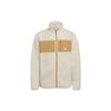 Winter Jacket Fleece-Lined Warm Logo Sport Stand Collar Men Outerwear Beige HI1186