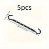 5pcs black plastic hangers, multifunctional hangers, space saving, efficient organization