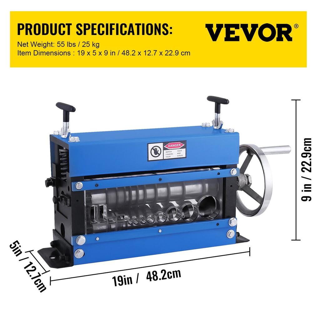 Manual Wire Stripping Machine 40mm 10 Blades Portable Copper Industrial Portable