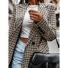 Fashion Plaid Women's Blazers Chic Double-breasted Blazers for Womens Casual Female Suit Ladies Loose Blazer