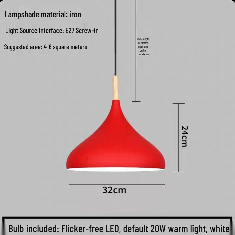 Красная ретро скандинавская индустриальная люстра - Идеально подходит для магазинов молочного чая, баров, ресторанов и кафе.