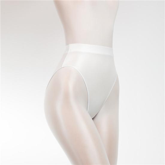 Women Panties Glossy High Waist Breathable Elastic Friendly To Skin Close