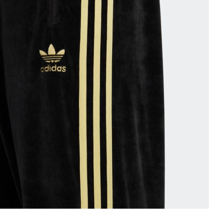 Adidas Велюровые брюки Originals Clover с полосатым вышитым логотипом, мужские брюки, черные HR3443
