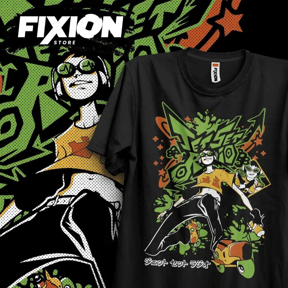 Classic Nostalgic Games Jet Set Radio Peripherals Print Tshirt Unisex Women Oversized Wind Tee Crewneck Cotton Casual Harajuku Top