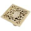 10x10cm Floor Drain Gold Copper Deodorant Floor Drain Strainer for Kitchen Bathroom HotelDeep Water