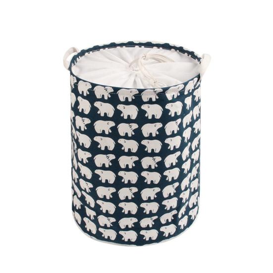 Foldable Drawstring Laundry Basket Dirty Clothes Toy Storage Bucket Organizer